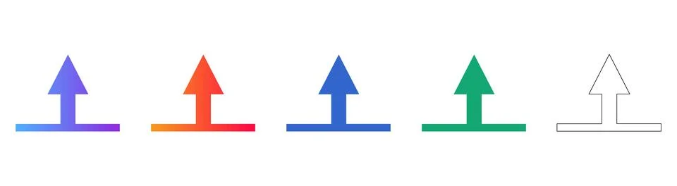 Upload Arrow Interface Icon Set 스톡 일러스트