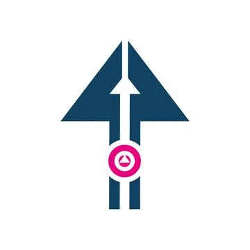 Upload up arrow logo design Free Vector Stock Illustration