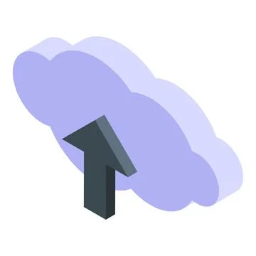 Upload arrow pointing at a cloud computing system Stock Illustration
