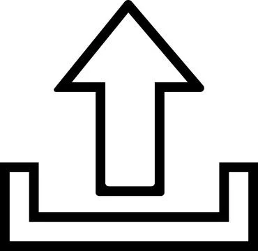 Upload arrow from tray for exporting files Illustrazione stock