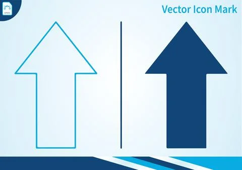 Upload arrow vector flat icon mark, line and glyph version. Stock Illustration