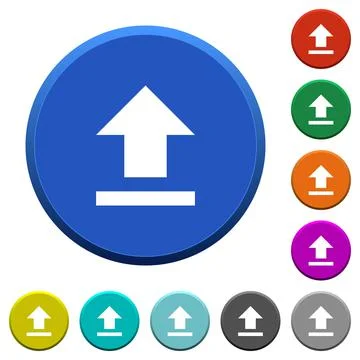 Upload beveled buttons Illustrazione stock