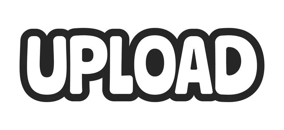 Upload bold outline call to action sticker Stockillustratie