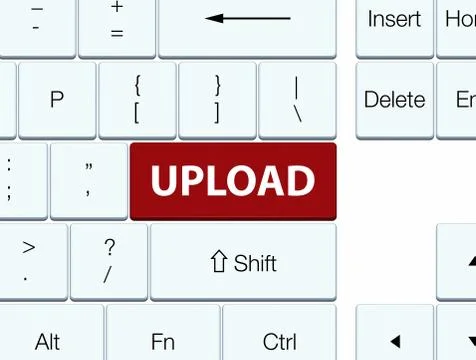 Upload brown keyboard button Stock Illustration