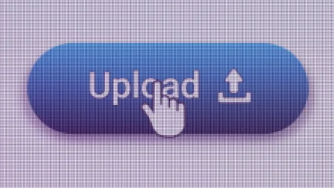 Upload Button Click Extreme Close Up Front View Stock Footage 145256067