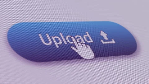 Upload Button Click Extreme Close Up Stock Footage 145256099