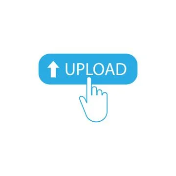 Upload button, click, website element. Vector illustration. Illustrazione stock