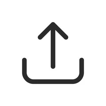 Upload button flat linear icon isolated illustration Stock Illustration