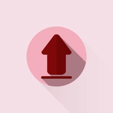 Upload button icon flat design vector Stock Illustration