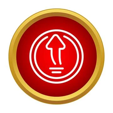 Upload button icon pointing up for digital web Stock Illustration