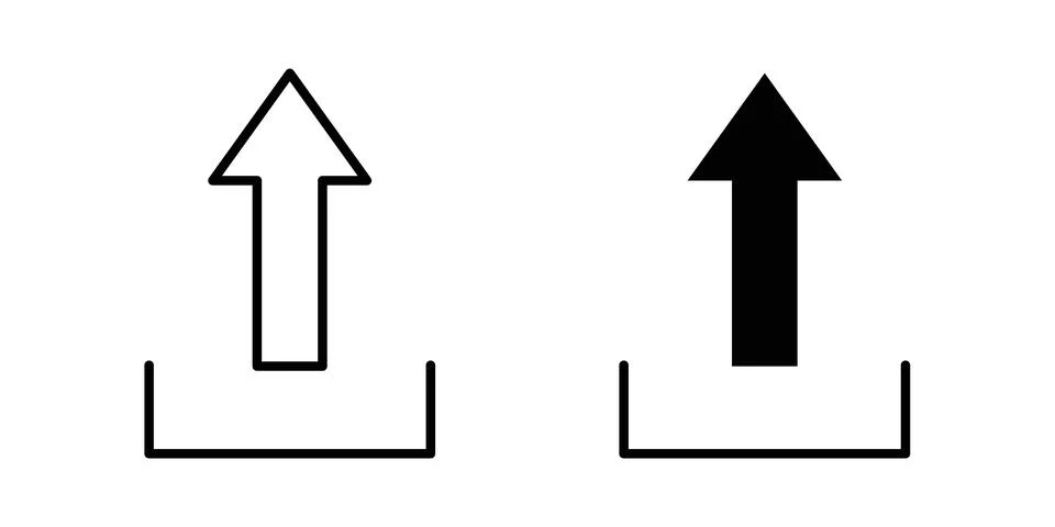 Upload button icon thin line and clipart style vector set 스톡 일러스트