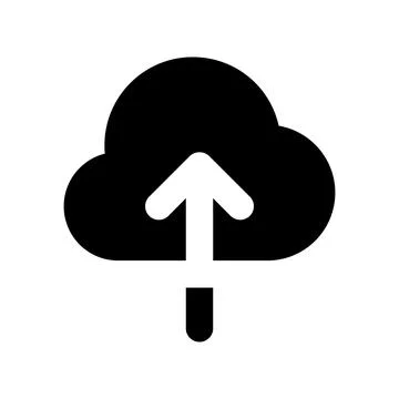 Upload to cloud black glyph ui icon Stock Illustration