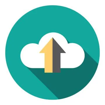Upload Cloud Data Flat Icon Stock Illustration