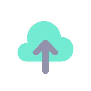Upload to cloud flat color ui icon Stock Illustration