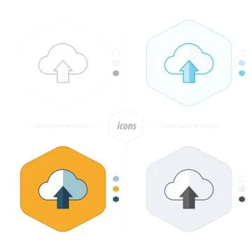Upload cloud icon 4 design Stock Illustration