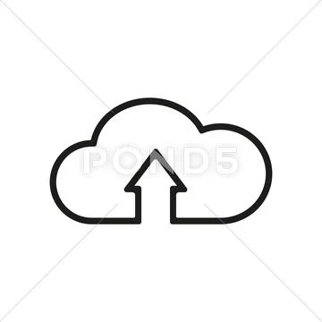 The upload to cloud icon. Download symbol. Flat Stock Illustration