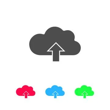 Upload cloud icon flat Stock Illustration