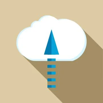 Upload from cloud icon, flat style 스톡 일러스트