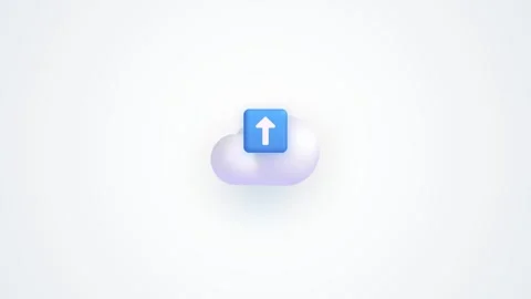 Upload cloud icon floating with an upward arrow animation Stock Footage 344773391
