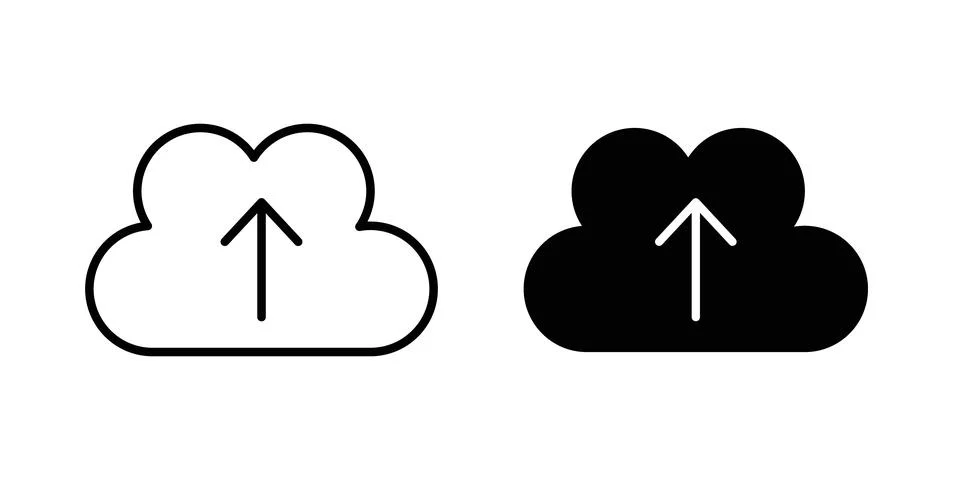 Upload to Cloud icon illustration. Pixel perfect vector graphics Stock Illustration
