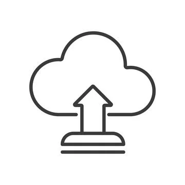 Upload cloud, icon in line design. Upload, storage, internet, file transfer Stock Illustration