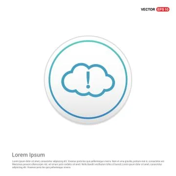 Upload to cloud icon - white circle button Illustrazione stock