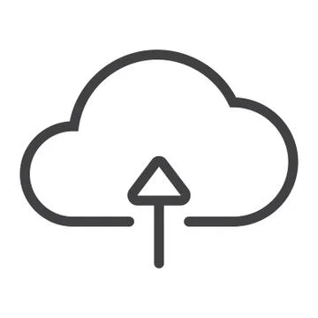 Upload to cloud line icon, web and mobile Stock Illustration