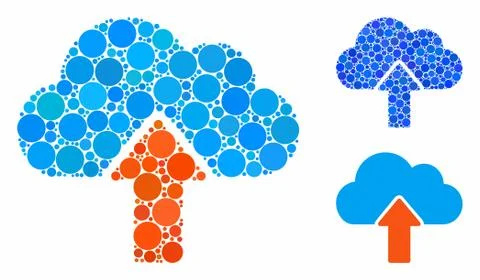 Upload to cloud Mosaic Icon of Round Dots Illustrazione stock