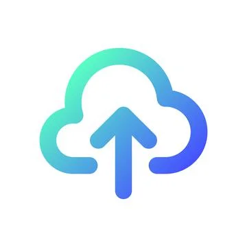 Upload to cloud pixel perfect gradient linear ui icon Illustrazione stock