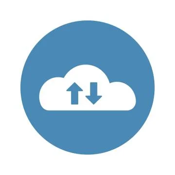 Upload on cloud vector icon Stock Illustration