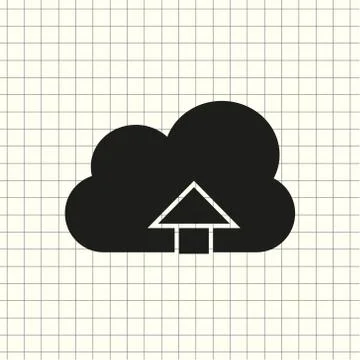 Upload on cloud vector icon Stock Illustration