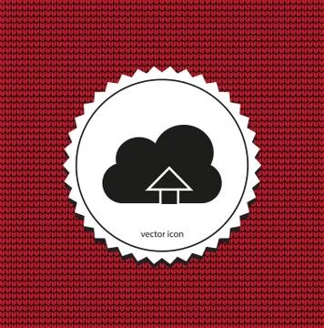 Upload on cloud vector icon Stock Illustration