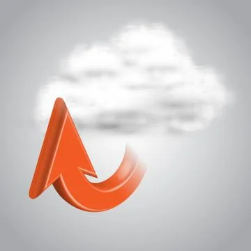 Upload to cloud, vector. Stock Illustration