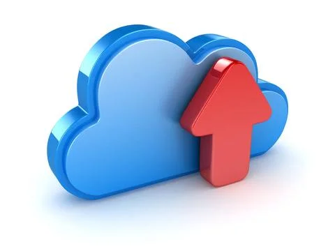 Upload concept with cloud Upload concept with cloud , This is a 3d rendere... Foto stock