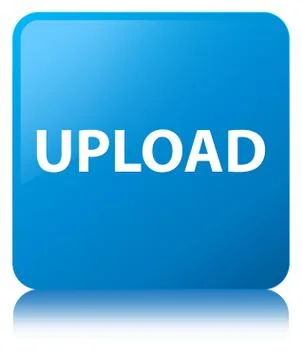 Upload cyan blue square button 스톡 일러스트
