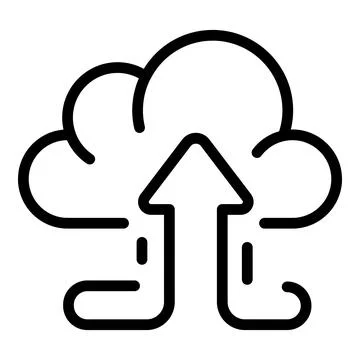 Upload data cloud icon, outline style Stockillustratie