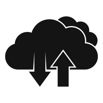 Upload data cloud icon simple vector. Computer storage 스톡 일러스트