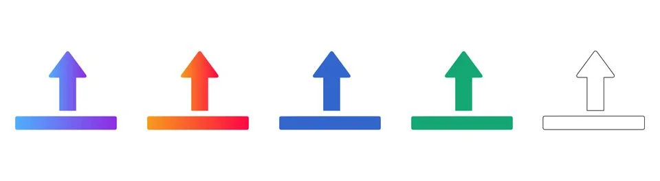 Upload Data File Transfer Icon Set 스톡 일러스트