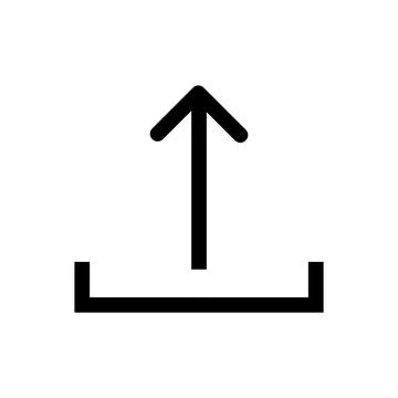 Upload data icon line isolated on white background. Black flat thin icon on.. Stock Illustration