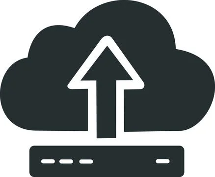 Upload data to server icon set Stock Illustration