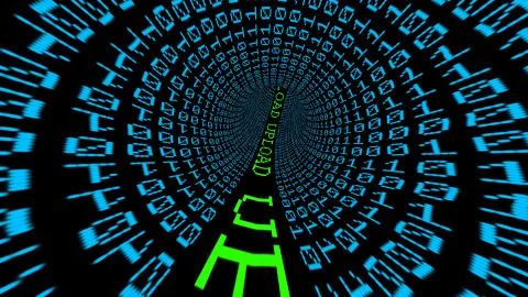 Upload data tunnel Stock Illustration