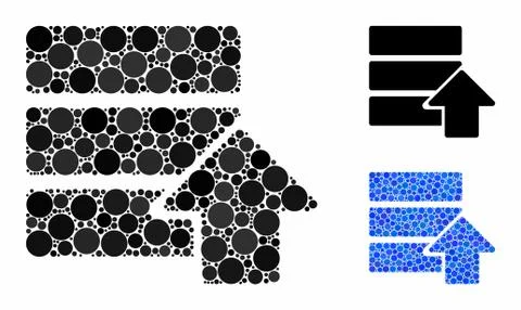 Upload database Composition Icon of Round Dots Stock Illustration