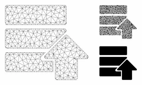 Upload Database Vector Mesh Wire Frame Model and Triangle Mosaic Icon Stock Illustration