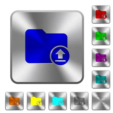 Upload directory rounded square steel buttons イラスト素材