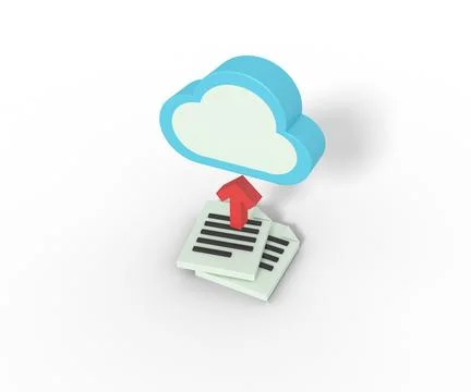 Upload document on cloud 3D Model