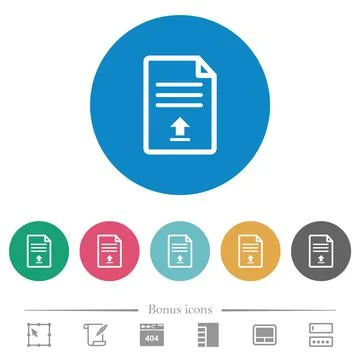 Upload document flat round icons 스톡 일러스트
