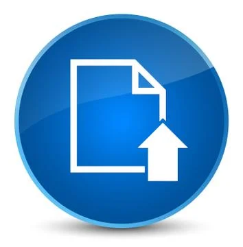 Upload document icon elegant blue round button Stock Illustration