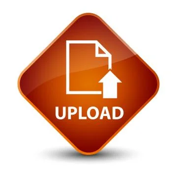 Upload (document icon) elegant brown diamond button Stock Photos