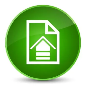 Upload document icon elegant green round button Stock Illustration