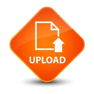 Upload (document icon) elegant orange diamond button Illustrazione stock